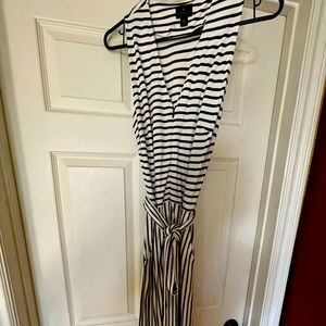 Knit cream and black jumpsuit